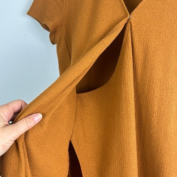 Madewell Texture & Thread Short Sleeve Mini Dress Side Tie Faux Wrap Size S - Picture 8 of 16